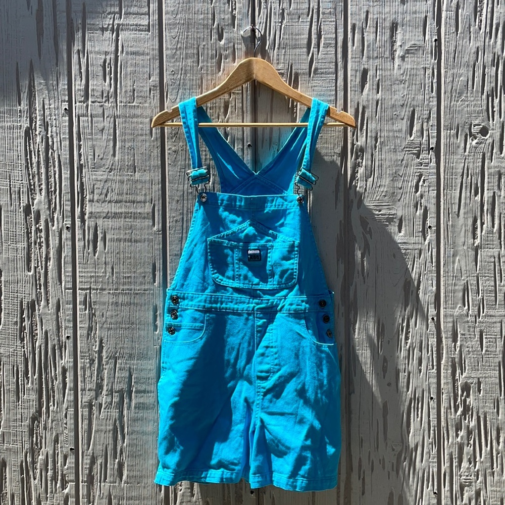 Vintage bright 90’s denim overalls shortalls